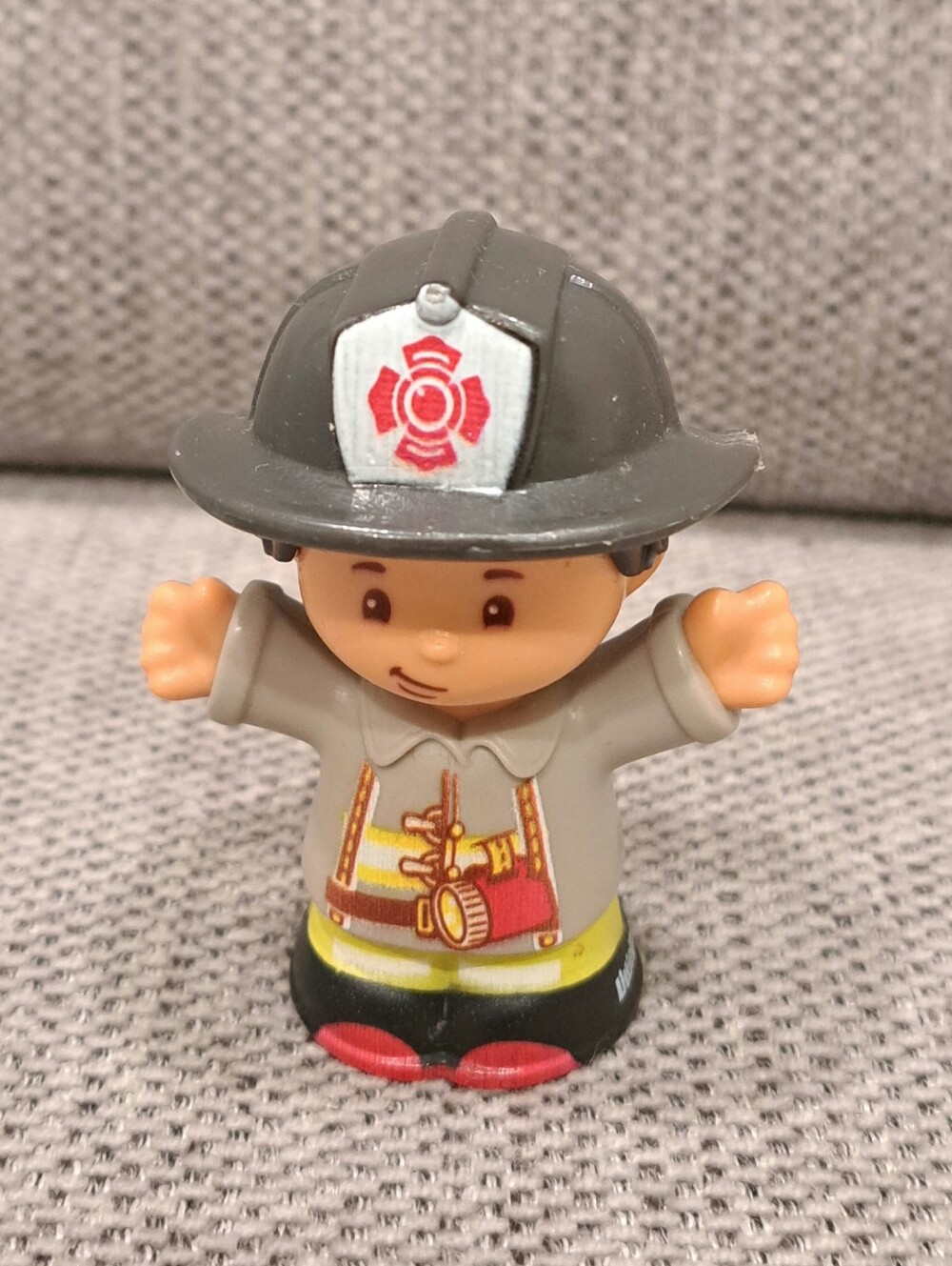 Fisher Price Little People Firefighter Grey Uniform